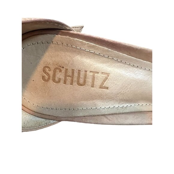 Schutz Womens Anna Lee Nude Suede Open-Toe Ankle Strap Heels Size 11B - Picture 8 of 9
